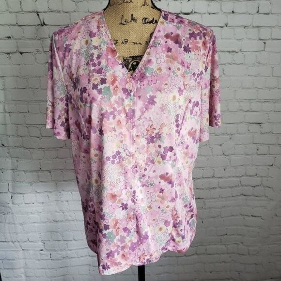 Pastel Pink Flower Power Botanical Shirt - Picture 9 of 9